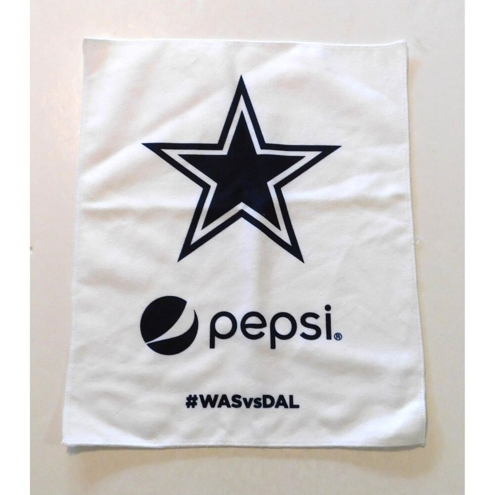 Dallas Cowboys vs Washington Game Day Rally Towel Pepsi Logo White Blue 18x15
